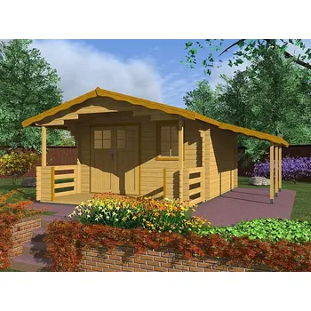 Zahradní domek Luka EKO DD 350x350 28 mm + přístřešek