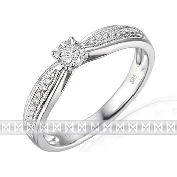 Prsten Zásnubní diamantový prsten zdobený diamanty v bílém zlatě TIMONA 3862823 (3862823 - POŠTOVNÉ ZDARMA!!! velikost libovolná)