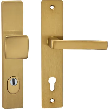 Dveřní kování Cobra bezpečnostní kování TOWER H plus (hliník) Provedení: PZ LI (klika levá/klika pro FAB), Rozteč: 90mm, Povrch: F9 (nerezový elox)