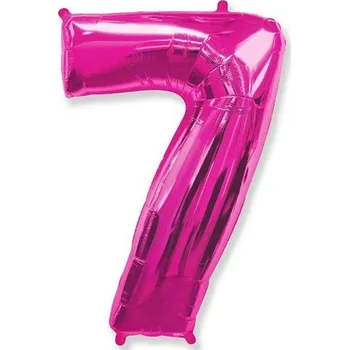 Balónek Fóliový balónek číslice sedm růžový 85cm