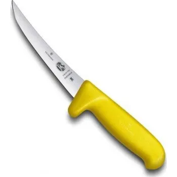 Kuchyňský nůž Vykosťovací nůž se záštitou Victorinox Fibrox 12 cm, pružná, zahnutá a úzká čepel, žlutý