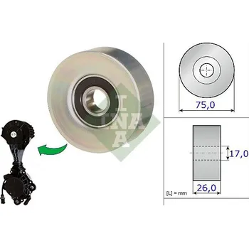 Vratná/vodicí kladka, klínový žebrový řemen INA 532 0676 10
