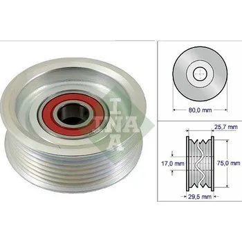 Vratná/vodicí kladka, klínový žebrový řemen INA 532 0587 10