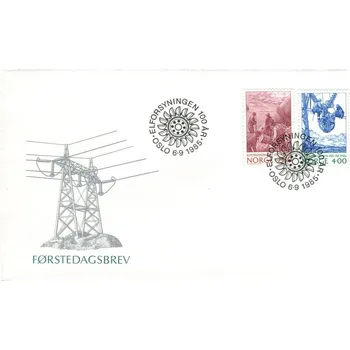 Poštovní známka (1985) FDC - MiNr. 928 - 929 - Norsko - 100 let dodávky elektřiny v Norsku