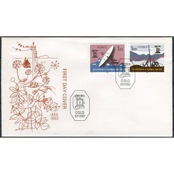 Poštovní známka (1980) FDC - MiNr. 815 - 816 - Norsko - 100 let telefon v Norsku