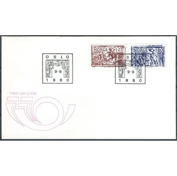 Poštovní známka (1980) FDC - MiNr. 821 - 822 - Norsko - NORDEN: řemeslné zpracování