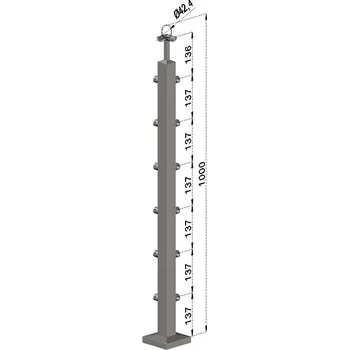 Stavebniny Rohový sloupek, hranatý - vrchní kotvení, 6 prutů, EB1-JVHU6-1
