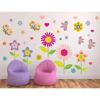 Samolepící dekorace Kytičky samolepka na zeď - L