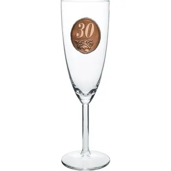 Sklenice 30 let Sklenice na sekt a šumivé kovová etiketa
