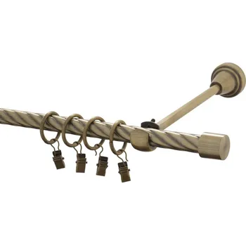 Garnýž Garnýž kovová 200 cm kroucená jednořadá 16 Válec mosaz