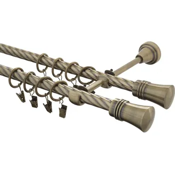 Garnýž Garnýž kovová 240 cm kroucená dvouřadá - dvojitá 16 Capri double mosaz