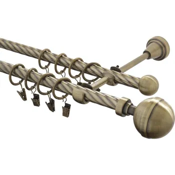 Garnýž Garnýž kovová 240 cm kroucená dvouřadá - dvojitá 16 Kalisto mosaz