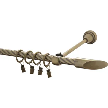 Garnýž kovová 400 cm kroucená jednořadá 16 Piza mosaz