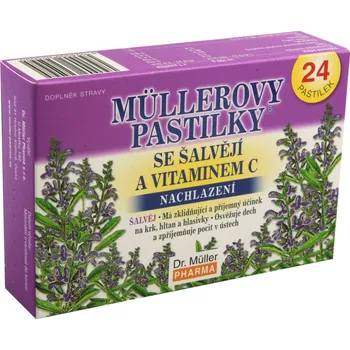 Přírodní produkt Dr. Müller Pharma Müllerovy pastilky se šalvějí a vitaminem C