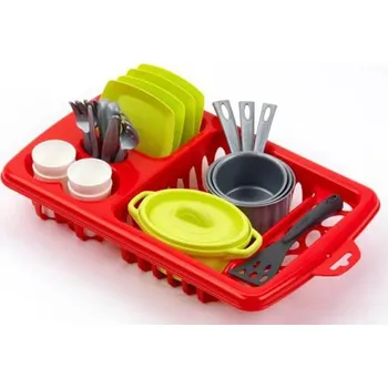 nádobí do dětské kuchyňky Ecoiffier Velký odkapávač s nádobím 33,5 cm