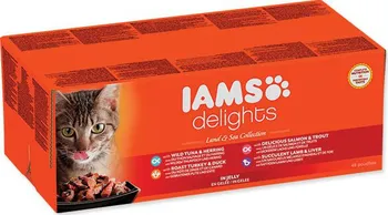 Krmivo pro kočku Iams Cat Delights Land & Sea Collection in jelly Multipack