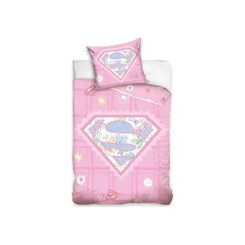 Povlečení Povlečení do postýlky Supergirl 100x135 + 40x60 cm růžová
