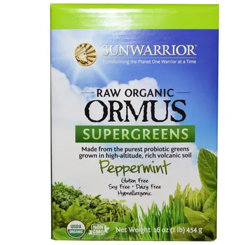 Přírodní produkt Sunwarrior Ormus Supergreens mátový Bio