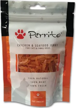 Pamlsek pro kočku Perrito Jerky Cat Chicken/Seafood 100 g