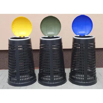 Odpadkový koš Set na třídění odpadu 120 l - lehce stohovatelný