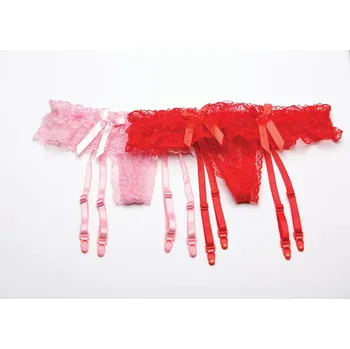 Kalhotky Krajkové kalhotky s podvazky 31026, Uni, červená, Shirley of Hollywood