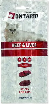 Pamlsek pro kočku Ontario Stick for Cats Beef & Liver 15 g