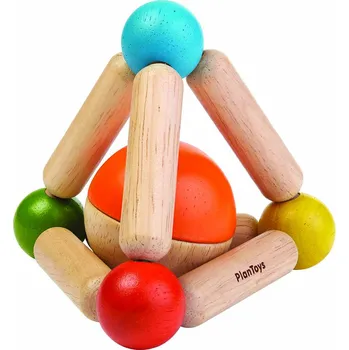 Dřevěná hračka Plan Toys Tvarovací chrastítko - trojúhelník