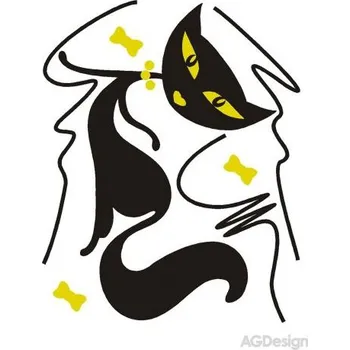 Samolepící dekorace Samolepky na zeď černá kočka 65 x 85 cm FL 0416 650