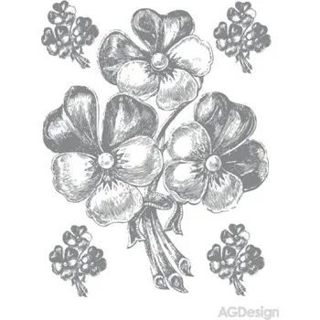 Samolepící dekorace Samolepka na zeď kytice stříbrných květů 65 x 85 cm F 0458