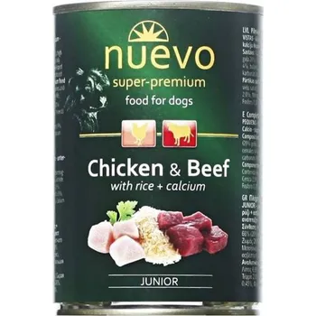 Krmivo pro psa Nuevo Dog Junior konzerva kuřecí/hovězí