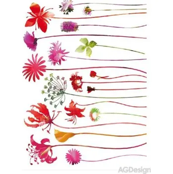 Samolepící dekorace Samolepka na zeď červené rostliny 65 x 85 cm F 0444 F0444