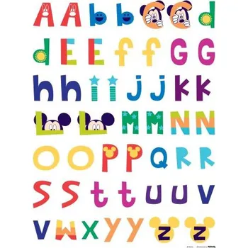 Samolepící dekorace Samolepka na zeď Disney Mickey Mouse ABECEDA 65 x 85 cm DK 895