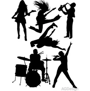 Samolepící dekorace Samolepky na zeď rock n roll 65 x 85 cm FL 1014 666