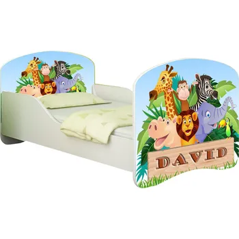 Dětská postel Dětská postel - ZOO + jméno 140x70 cm