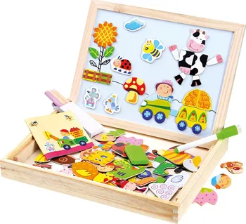 dřevěná hračka Bino Dřevěné puzzle s tabulkou