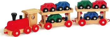 Dřevěná hračka Legler Dřevěný vláček s auty