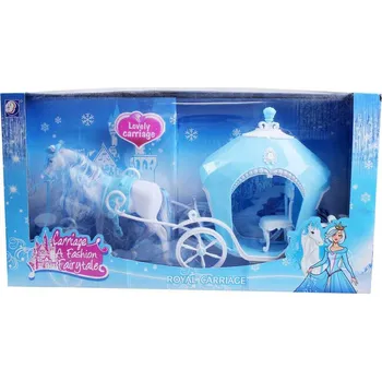 Doplněk pro panenku Rappa Zimní království kočár s koněm