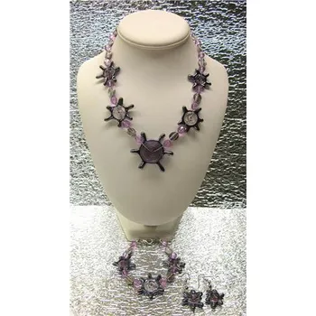 Souprava šperků Set náhrdelník, náušnice a náramek z vinutých perlí A1082B Náhrdelník A1082B