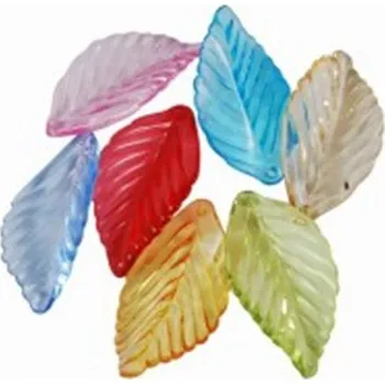 Přívěsek Přívěsek plastový, lístek 10ks L0818, Barva Žlutá L0818