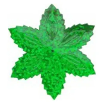 Vánoční dekorace Flitry - vánoční hvězda s dírkou, 45mm zelená laser 1433-164, Baleni 10 g FLITRY TVARY