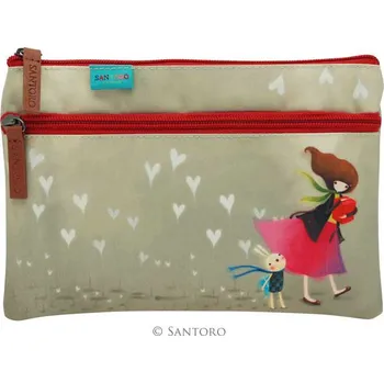 Peněženka Penál se 2 zipy - Gift of Friendship - od firmy SANTORO Kori Kumi (Flat Zip Pencil Case - Gift of Friendship)