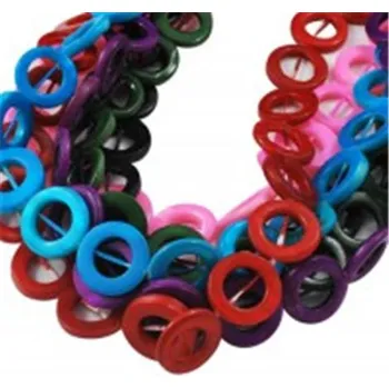 Dětské navlékací korálky Korálky z perleťoviny, kroužek 4ks L0877, Barva Žlutá L0877