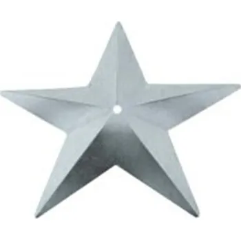 Vánoční dekorace Flitry - stříbrná hvězda s dírkou 14mm 329-124, Baleni 10 g FLITRY TVARY