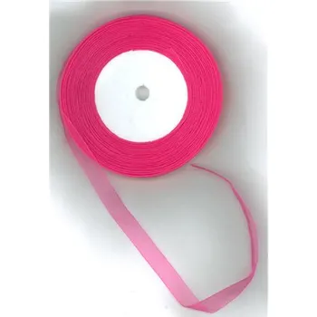 Stuha Stuha, organza šíře 1cm L2423, mix barev, Barva Tmavě růžová 1 cívka L2423