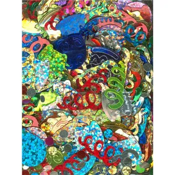 Karnevalový doplněk Flitry MIX tvarů a barev Párty 6191-099, Baleni 100 g FLITRY TVARY