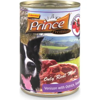 Prince Premium konzerva 800 g, zvěřina/pštros/rajčata/mrkev