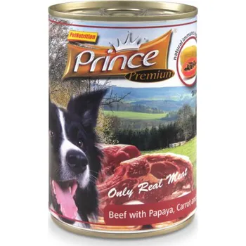Prince Premium konzerva 800 g, hovězí/papája/mrkev/špenát