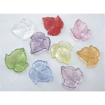 Přívěsek Přívěsek plastový, lístek 10ks L2398, Barva Fialová L2398