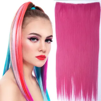 Příčesek Clip in vlasy - 60 cm dlouhý pás vlasů - odstín Peach Pink
