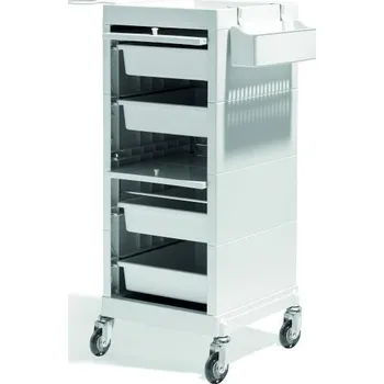 Kadeřnický vozík s dvířky Sibel Discrete - krémový (000736101) + dárek zdarma